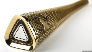Gold looking Olympic Torch