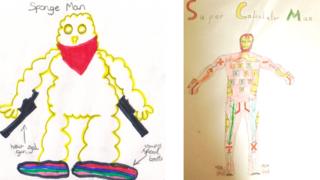 Two superhero designs