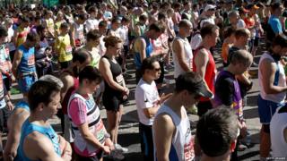 Runners hold silence