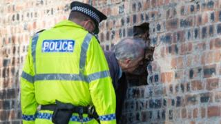 Boy stuck in chimney stack