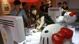 Visitors play an interactive game
