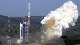 Rocket blast-off in China