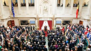King Philippe of Belgium at oath taking ceremony