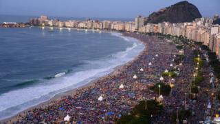 Crowds on Copacabana Beach