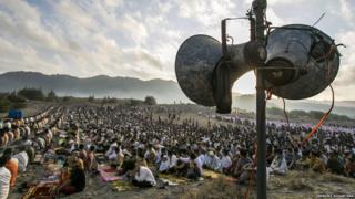 Muslims pray in Indonesia
