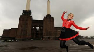 Helen Skelton at Battersea power station