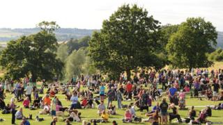 Owners and their dogs at Rockingham Castle
