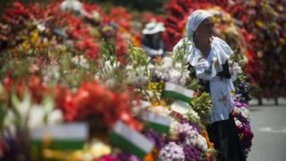 Flower festival in Colombia