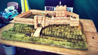 Model of Carlisle Castle made out of custard creams