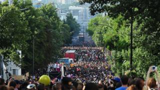 Massive crowds out in London for Notting Hill Carnival