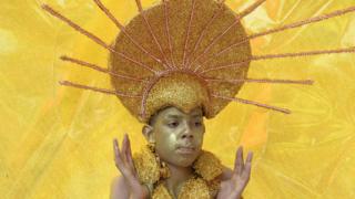 Boy in fancy dress at the Notting Hill Carnival