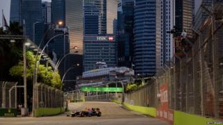 Racing driver Mark Webber in Singapore