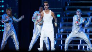 Justin Bieber performs live at the Padang Stage on Day 3 at the closing party of the Singapore Formula One Grand Prix on September 23, 2013 in Singapore.