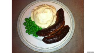 Sausage, mash and peas
