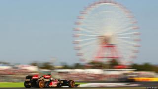Lotus's Kimi Raikkonen at the Japanese Formula One Grand Prix.