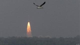 Rocket going into the sky