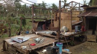 walls and roof of house destroyed