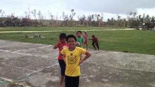 Children playing basketball