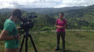 Leah filming