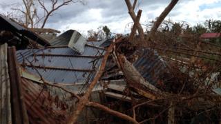 School damaged by typhoon in Cebu Island