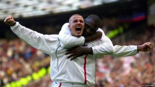 David Beckham scores against Greece