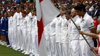 England cricket team pays tribute in Adelaide. Photo: 6 December 2013