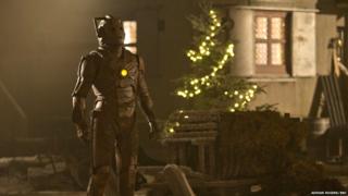 An unusual wooden Cyberman