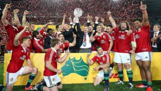 British and Irish Lions celebrate