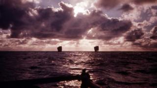 Rafts on the sea