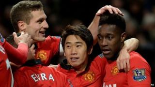 Danny Welbeck celebrates with teammates