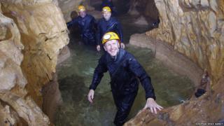 Tim Peake during ESA cave training