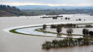 Flooded fields around River Tone