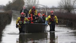 People on a rescue boat