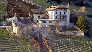 House hit by boulder