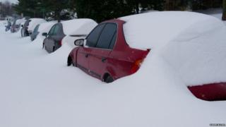 car covered in snow
