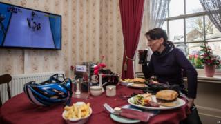 Davina McCall watching TV