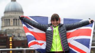 Davina McCall at finish