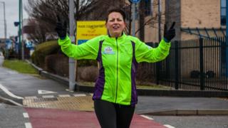 Davina McCall running