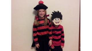 Jasmine and Jack are dressed up as Dennis the Menace