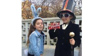 Amber and Oscar, who are from Folkestone are dressed up as a rabbit and Willy Wonka from Charlie and The Chocolate Factory.
