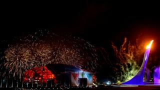 Fireworks at the Winter Paralympics Opening Ceremony