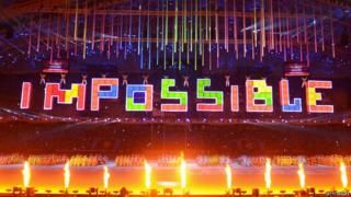 Tetris blocks spell the word Impossible