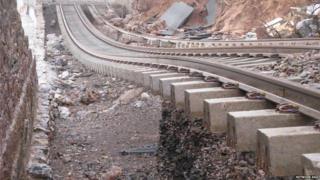 Railway line looking like a rollercoaster ride