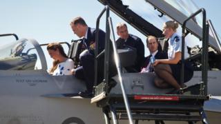On Saturday 19 April the duke and duchess tried their hands at flying a jet! Well... almost. They plane stayed on the ground as they were given a tour of RAAF Base Amberley, near Brisbane, Australia.
