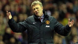 David Moyes at League Cup semi-final first leg against Sunderland, 7 January 2014