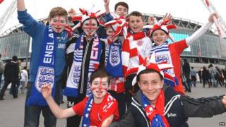 A group of England football fans