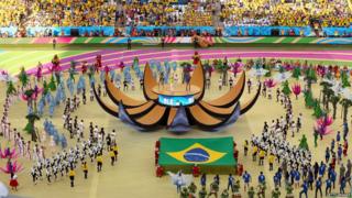 The globe opens