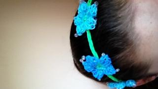 Headband loom band being worn