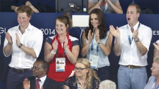 The Duke and Duchess of Cambridge and Prince Harry have been spotted enjoying the Commonwealth action at several venues in Glasgow.
