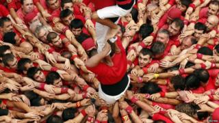 human tower called "castells"
